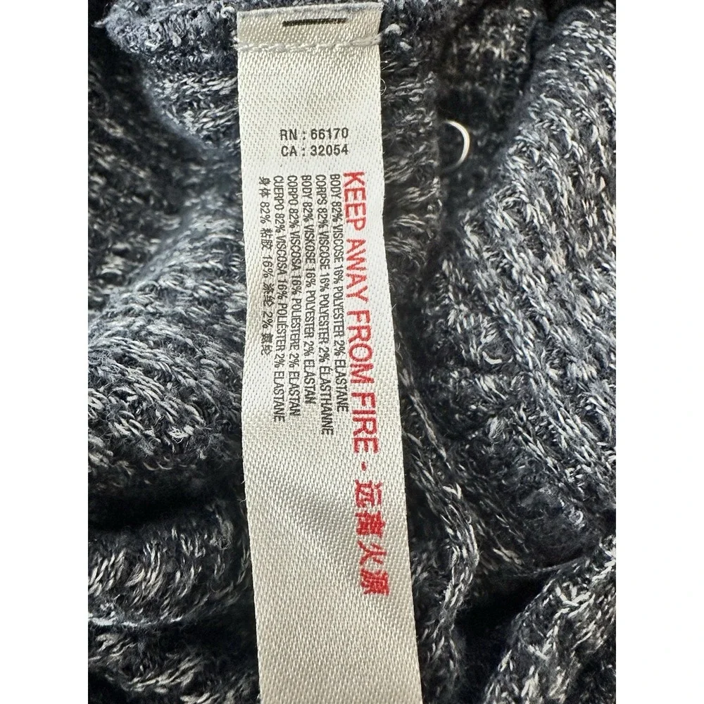Free People Bodysuit Women Medium Black‎ Keep Your Cool Thermal Knit Long Sleeve